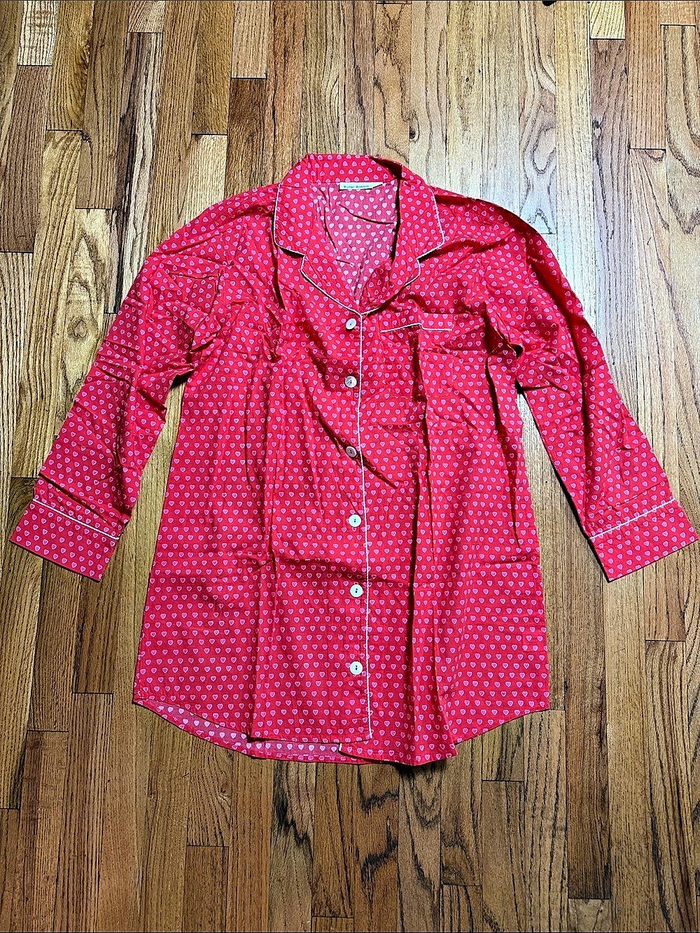Roller Rabbit Hearts Long Sleeve Polo Pajamas Top